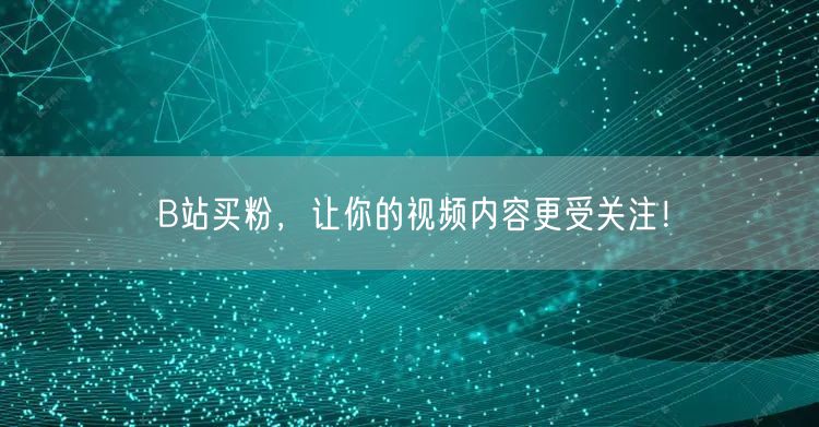 B站买粉，让你的视频内容更受关注！