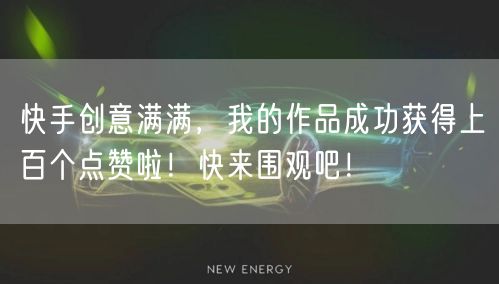 快手创意满满，我的作品成功获得上百个点赞啦！快来围观吧！
