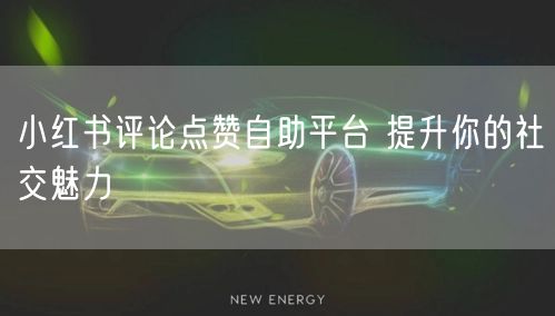 小红书评论点赞自助平台 提升你的社交魅力