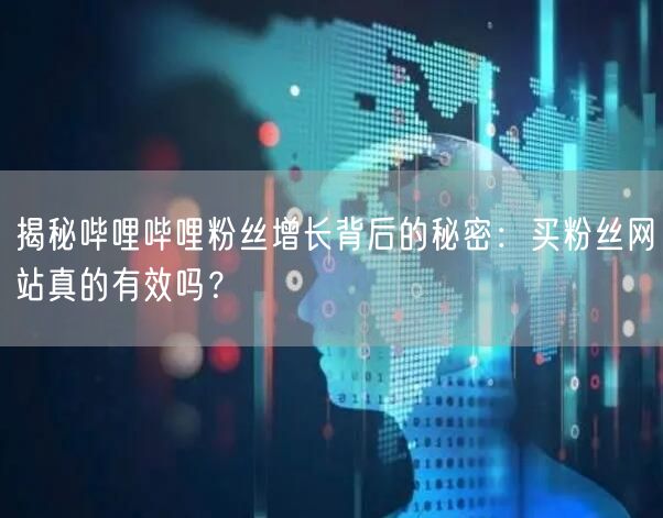 揭秘哔哩哔哩粉丝增长背后的秘密：买粉丝网站真的有效吗？