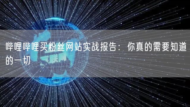 哔哩哔哩买粉丝网站实战报告：你真的需要知道的一切
