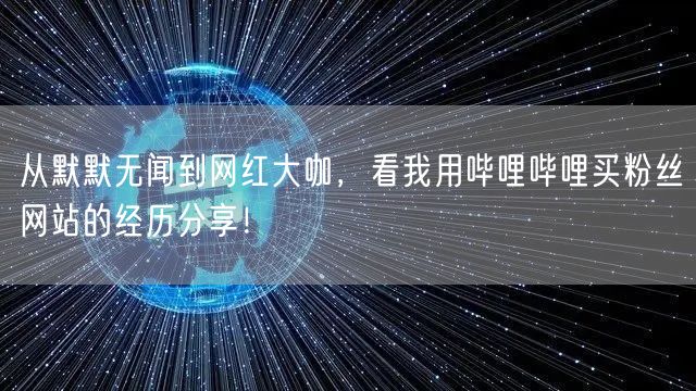 从默默无闻到网红大咖，看我用哔哩哔哩买粉丝网站的经历分享！