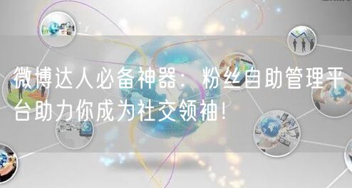 微博达人必备神器：粉丝自助管理平台助力你成为社交领袖！