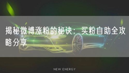 揭秘微博涨粉的秘诀：买粉自助全攻略分享