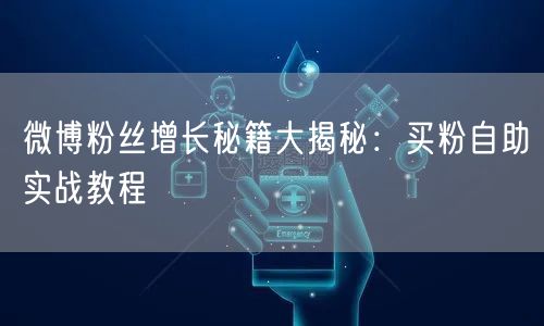 微博粉丝增长秘籍大揭秘：买粉自助实战教程