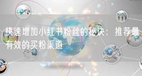 快速增加小红书粉丝的秘诀：推荐最有效的买粉渠道