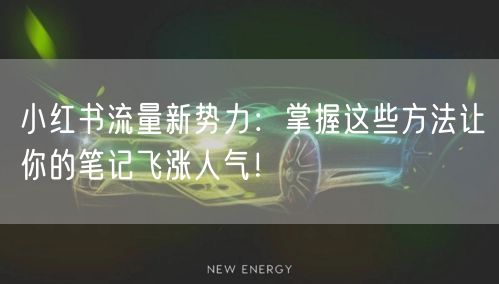 小红书流量新势力：掌握这些方法让你的笔记飞涨人气！