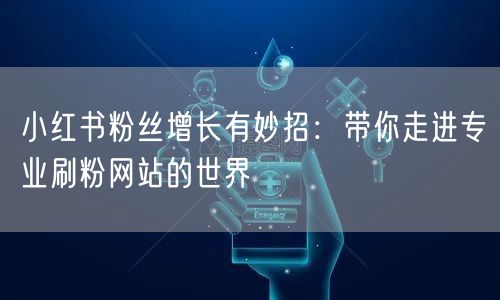 小红书粉丝增长有妙招：带你走进专业刷粉网站的世界