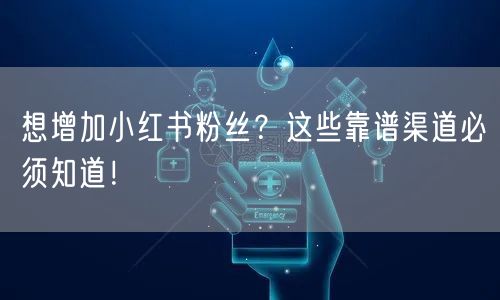 想增加小红书粉丝？这些靠谱渠道必须知道！