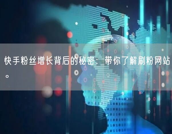 快手粉丝增长背后的秘密：带你了解刷粉网站。