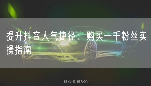 提升抖音人气捷径：购买一千粉丝实操指南