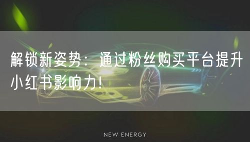 解锁新姿势：通过粉丝购买平台提升小红书影响力！