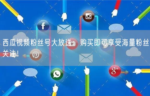 西瓜视频粉丝号大放送：购买即可享受海量粉丝关注！