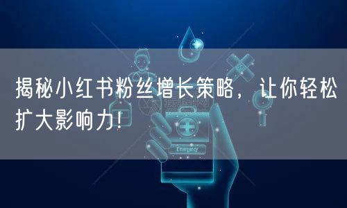 揭秘小红书粉丝增长策略，让你轻松扩大影响力！