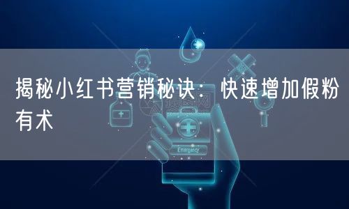 揭秘小红书营销秘诀：快速增加假粉有术