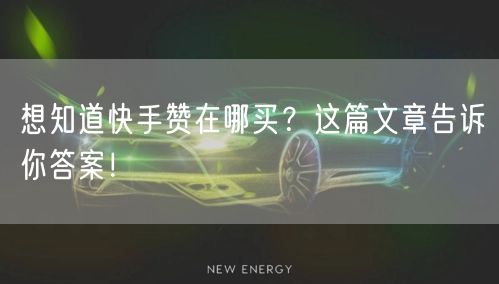 想知道快手赞在哪买？这篇文章告诉你答案！